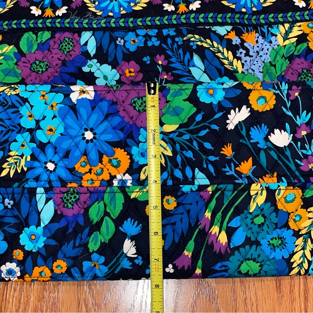 Large Vera Bradley Blue Colorful Floral Paisley Tote Bag - Picture 11 of 12